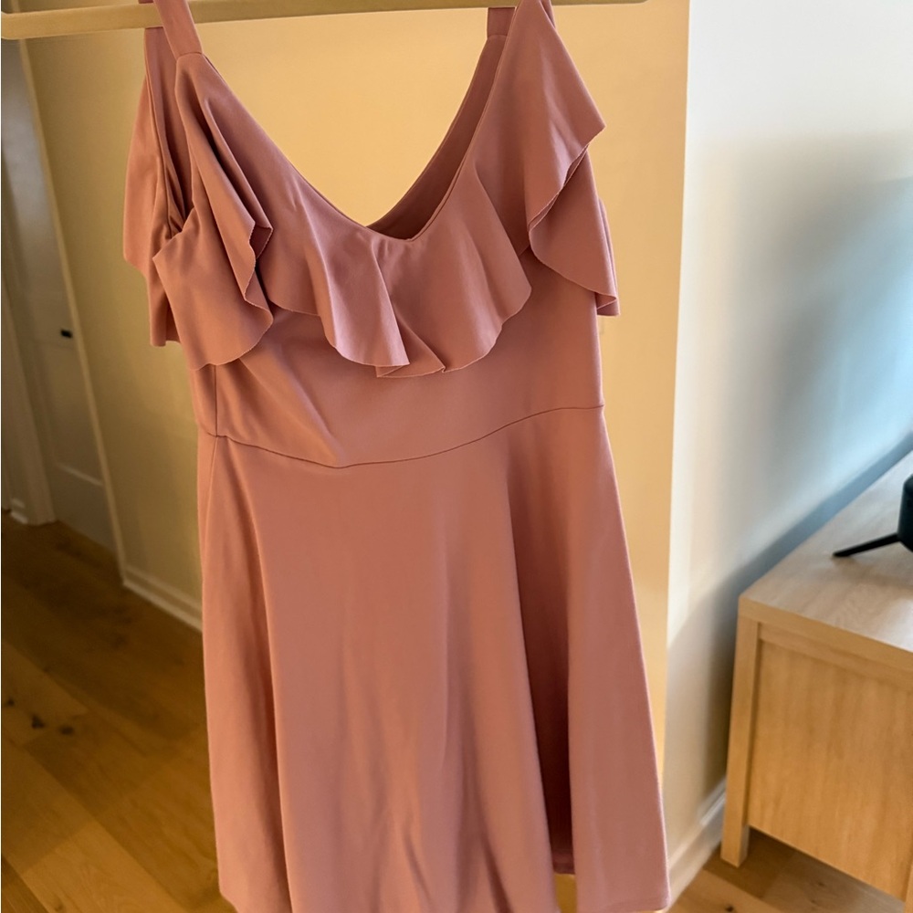 Susana Monaco Mauve Ruffle Mini Dress